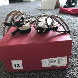 Valentino Ankle-Strap Leather Sandals